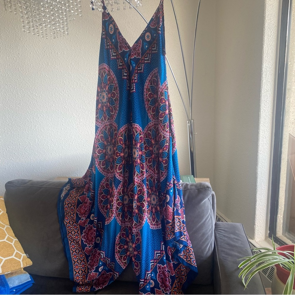 Boho Mandala Harem Drop Crotch Jumpsuit One Size Festival - Picture 8 of 8